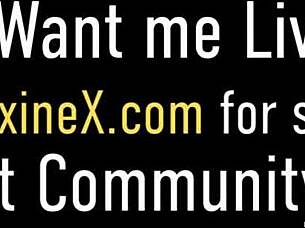 Squirting In Pantyhose Horny Maxine X Fucks Huge Dildo And Blows Cock!