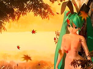 Hatsune Miku Velvet Arabesque Project Diva Nude Mod Exposes Big Tits Bunny Costume
