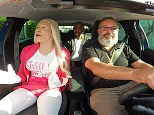 Whoa, check out Brazilian babes Tiffany Wilson and Latrell in wild car blowjob party with Elisa Ferraz joining the sucking fun 😈🚗