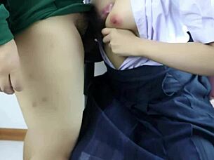 I can't believe how she licks and fucks that tight asian pussy until squirting everywhere