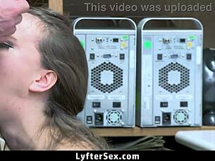 Loss prevention officer accuses the young shoplifter of stealing clothes and takes control