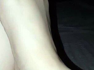 Casual barefoot encounter turns into a playful foot fetish exploration in the dark