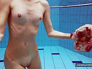 Martina the hot Croatian keeps up her steamy show in the shower outdoors.