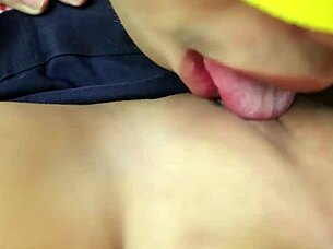 I can't believe how she licks and fucks that tight asian pussy until squirting everywhere