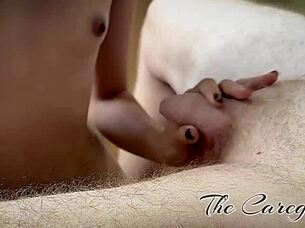 how does this cute skinny neighbor girl handle that monster cock in homemade roleplay