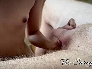 how does this cute skinny neighbor girl handle that monster cock in homemade roleplay