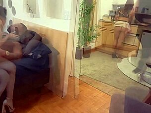 Wife Catches Husband Fucking Maid's Ass Then Demands Big Cock Anal Action Too