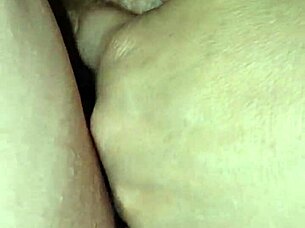 Wife moans loudly during intense sex session. She reaches orgasm and gets filled with creampie.