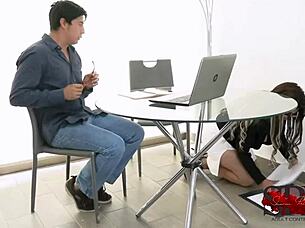 SEXY MILF TEACHER in SKIRT SQUIRTS while RIDING MONSTER COCK in COWGIRL and DOGGYSTYLE ACTION