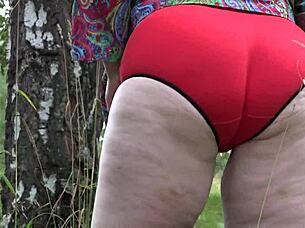 busty russian milf, why so much pissing from your hairy pussy? golden shower compilation in various spots?