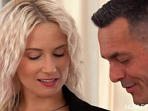 SHARON WHITE in FANTASY of the MONTH FEBRUARY 2023 - Petite Blonde RIDES COCK and TAKES CUMSHOT!