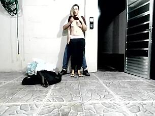 hey, on the first day of school, wanna see them sneak behind for naughty muff diving, blowjob, and fingering with mature blonde teacher?