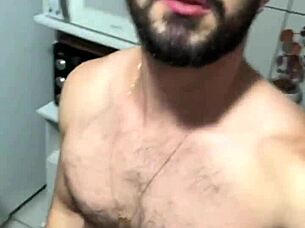 Relaxed At Home Brazilian Bodybuilder Decides To Masturbate With Huge Muscular Cock In Solo Fetish Scene