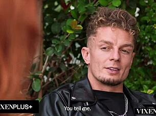 Hey, isn't it hot how this beautiful redhead loves riding that massive cock with passion?