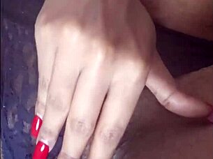 The stunning ebony amateur lost control, fingering her pierced fat pussy to intense orgasm alone.