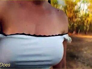 Hey, are you ready for this amazing milf flashing her tits on a wild public bike ride?