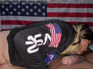 Latina blonde contrasts tongue teasing with exclusive focus on throbbing cock pleasure