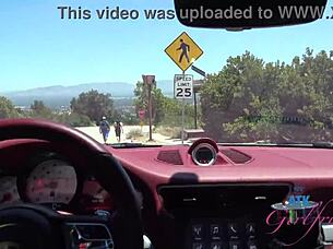 MAZY MYERS Amateur Babe Gets Driving Lesson, Pussy Played With And SUCKS COCK In Car GFE POV!