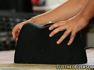 hey euro slut take that clothed cumshot