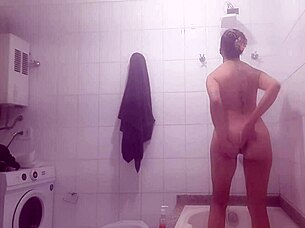 Reality Scene Capturing Women Bathing in a Public Bathhouse Setting