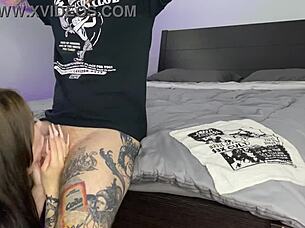 Gerageyn Catches Nerd Jerking Off With Panties And Gives Deepthroat Help