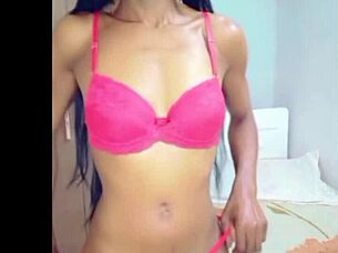 Magrinha teases with sensual solo touches leading to intense masturbation climax.