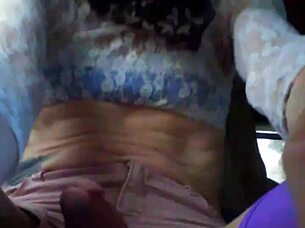 Oh man, can you believe how huge this shemale's monster cock is while she's masturbating?