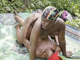 Cheating wife gets fucked by husband's friend in outdoor ebony encounter.