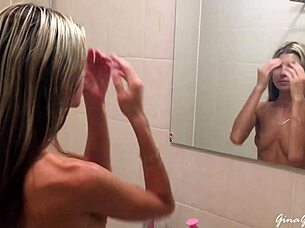 sometimes when i stay not alone with young blonde teen in casual company