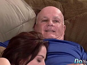 sexy wife kara peters handles two cocks while her cuck watches the intense blowjob action