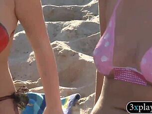 Girls Convinced To Flash Painted Body Bikini In Public Beach For Quick Cash Reward
