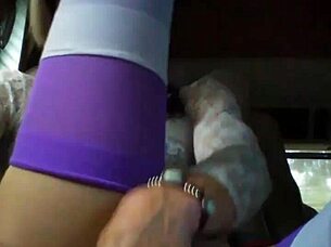 Oh man, can you believe how huge this shemale's monster cock is while she's masturbating?