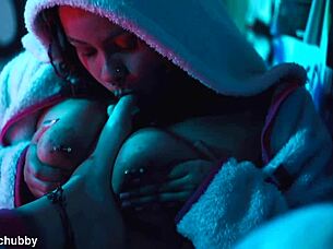 bbw ebony lesbian worships feet on her petite tattooed girlfriend passionately