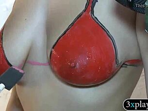 Girls Convinced To Flash Painted Body Bikini In Public Beach For Quick Cash Reward