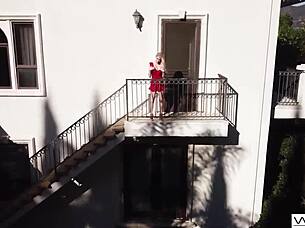 Hey, how does this big tittied lingerie blonde get her pussy pounded so hard?