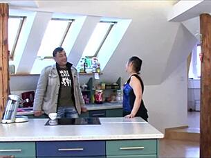 Neighbor helps mature housewife with deep pussy pounding and cum in mouth