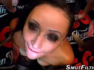 i love getting bukkaked by a wild group in this intense blowbang session