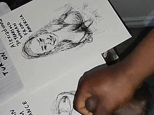 Covering quick sketch tits with cum as bold finishing touch