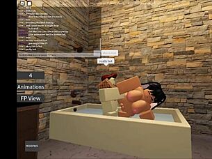 Intense Roblox game features hardcore fucking with big tits bunny character