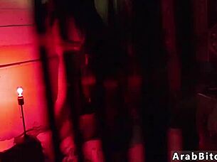 Oh wow, this tight arab teen in uniform is getting hardcore blowjob action going on!