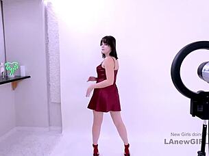 sexy petite amateur teen sucks and rides stiff cock during hot casting session