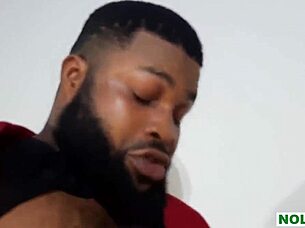 Ebony amateur bends over for monster cock in corporate office