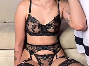 hey, check out this vertical lingerie blowjob scene