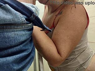 Wife boldly teases electrician into intense shower fucking hidden from husband