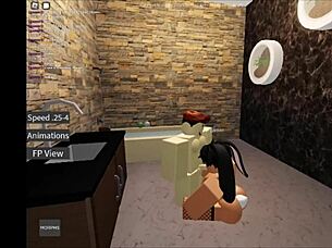Intense Roblox game features hardcore fucking with big tits bunny character