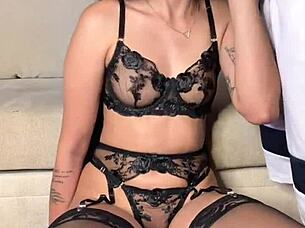 hey, check out this vertical lingerie blowjob scene