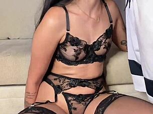 hey, check out this vertical lingerie blowjob scene