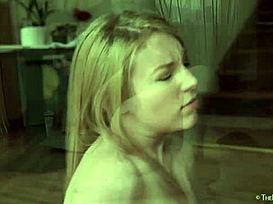 Amber A undresses solo fingering her wet pussy deeply