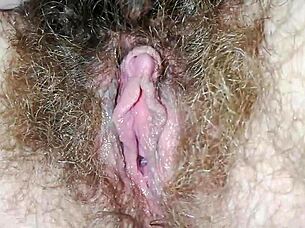 Oh god, why is my hairy pussy so wet from this quick vibrator orgasm in bed?