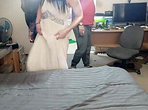 Hey, are you watching me get pounded while my hubby just sits there? This cuckold fun with my legs spread wide feels so dirty!